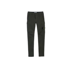 (Kids) Stone Island 31014 Garment Dyed Stretch Cotton Cargo Pants Olive Green -  - Picture 1 of 2