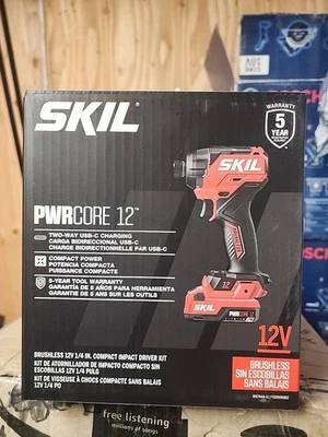 Skil PWR CORE 12™ Brushless 12V 1/4 IN. Hex Impact Driver Kit. Model ID6744A-11 - Image 1 of 4