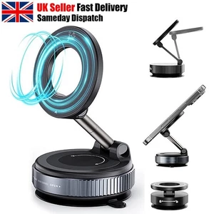 Foldable Vacuum Magnetic Car Phone Holder 360° Rotating Suction Cup Phone Mount - Picture 1 of 22