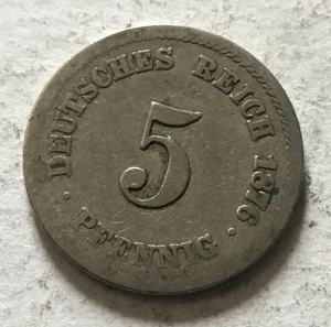 Moneda alemana de 5 peniques de 1878 - Imagen 1 de 2