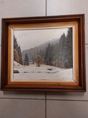 Winterlandschaft Anso Weise Ilmenau Thüringen Ölgemälde auf Pappe  - Bild 1 von 4
