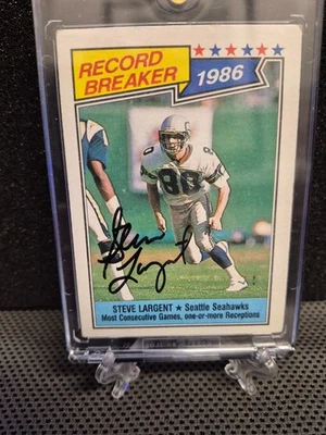 Steve Largent Signed Card 1986 Record Breaker /2 Bonus Cards & Paper Dated - Image 1 of 4