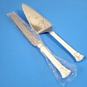 Love Story Silver Plated Wedding Cake Server Knife Set Mikasa, Gift Anniversary - Picture 1 of 9