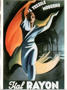 CN 20 1937 - DUDOVICH Manifesto per "ITAL-RAYON" -Cartolina Mostra 1984 - Imagen 1 de 1
