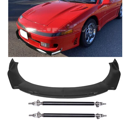 Front Bumper Lip Spoiler Splitter Glossy Black Strut Rod For Mitsubishi 3000GT Foto 1 de 4