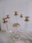 Vintage Hollywood Regency Lucite and Gilded 5 Arms Brass  Candle Holder 13" 