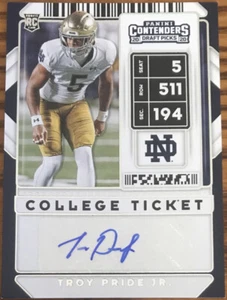 2020 Panini Contenders Draft Picks Rookie Autograph Troy Pride Jr. #226 - Picture 1 of 2