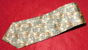 BERT PULITZER MADE IN U.S.A. YELLOW/GREEN/BROWN ANIMAL PRINT TIE - NECK TIES. - Picture 1 of 3