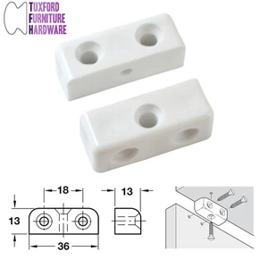 BLANCO MODESTIA BLOQUE GABINETE Y ESTANTE FIJACIÓN Muebles Conector Junta Fix-It - Imagen 1 de 1