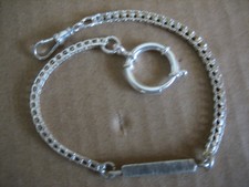 Vintage Unique  S/Silver  Pocket  Watch Chain 10.1/2in. Long