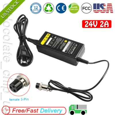 CHOCOLATE_CHIP_US Electronic Scooter Charger AC Adapter For RAZOR E300 E200 PR200 E100 E125 24V 2A