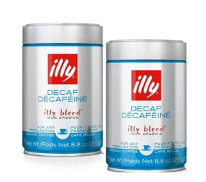 2 Pack illy Blend DECAF Ground Coffee Classic Roast, 8.8 oz Ea - Picture 1 of 5