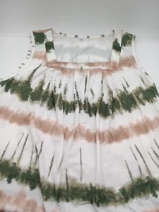 Damen-Tanktop Batik quadratischer Ausschnitt, Large, taupe & grün - Bild 1 von 2