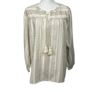 Maglione donna Chico’s blusa cravatta nappe tg 3=grande taglia 16 multicolore - Foto 1 di 12