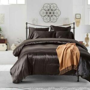 Faux satin silk bedding queen king sizes bed linen double designer bedding sets