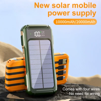 10000mAh Portable Solar Power Bank External Battery for iphone Mobile Phone - Image 1 of 4