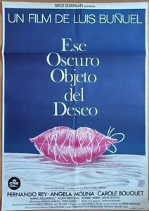 That Obscure Object of Desire ORIGINAL Spain 77 POSTER Luis Bunuel sexy lips art - Imagen 1 de 2