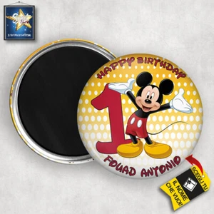 10 Stück Magnet Magnet personalisiert GEBURTSTAG, PARTY PARTY MICKY MAUS HAPPY - Bild 1 von 1