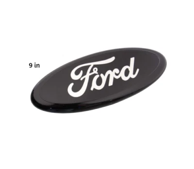 Ford BLACK Oval Emblem 9 INCH Chrome LOGO Badge For Grille/Tailgate 2004-16 NEW - Image 1 of 3