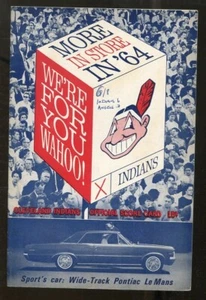 1964 Los Angeles Angels @ Cleveland Indians Program 6/8 Leon Wagner HR - Picture 1 of 4