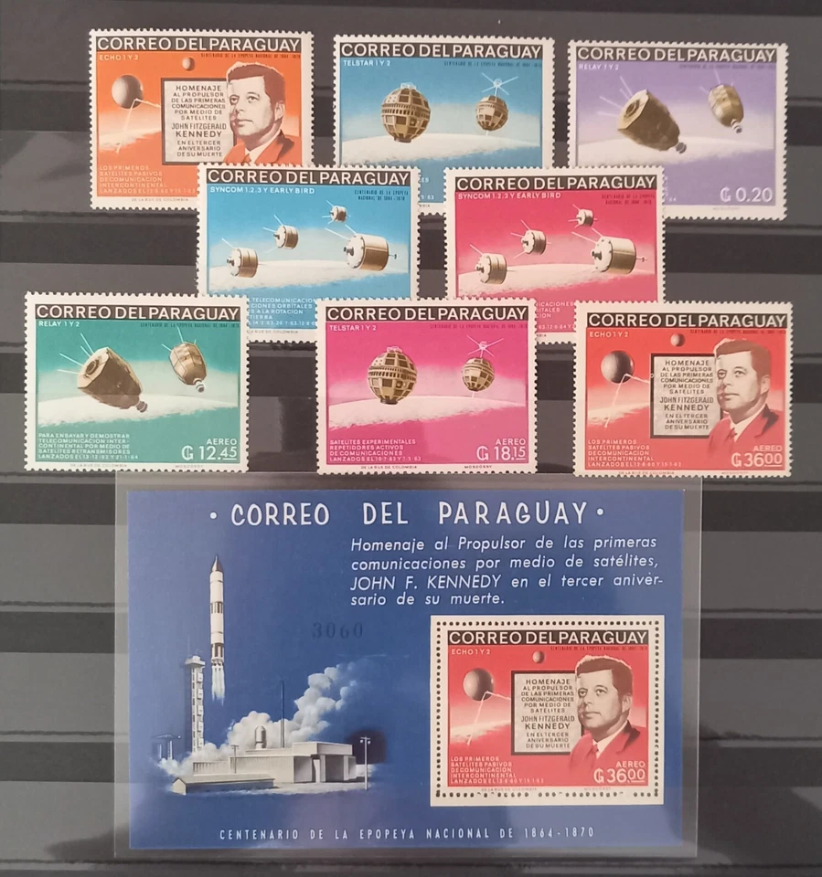 Paraguai 1966 pesquisa espacial John Kennedy JFK coleção perf MNH - Imagem 1 de 1