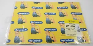 Rosie the Riveter WE CAN DO IT Carta da imballaggio regalo 2 fogli 20" x 30" - NUOVO - Foto 1 di 5