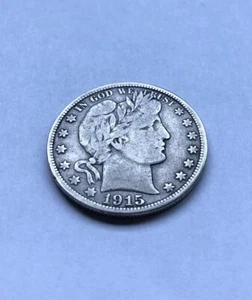 1915-D Barber Silver Half Dollar 50c Coin In Fine Condition #001 - Picture 1 of 5