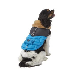 ARCADIA TRAIL ADJUSTABLE BLUE INSULATED DOG COAT W/ WASTE BAGS - NEW - Picture 1 of 5
