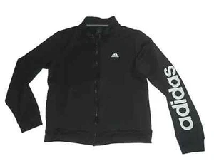 Adidas Youth Unisex Track Jacket Logo Long Sleeve Full Zip Black Size S B002 - Picture 1 of 7