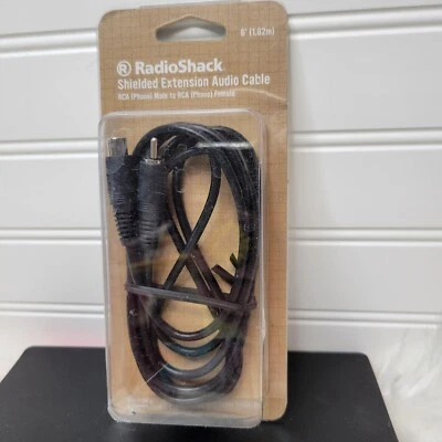 6-ft Shielded Audio Extension Cable RCA (Phono) Male-Female RadioShack 420-2362 - Image 1 of 3