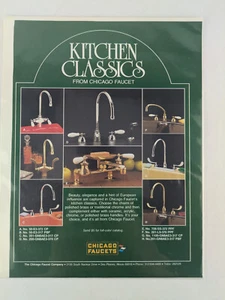 Accesorios de plomería de cocina de baño Chicago Faucets - Anuncio impreso vintage 1984 - Imagen 1 de 4