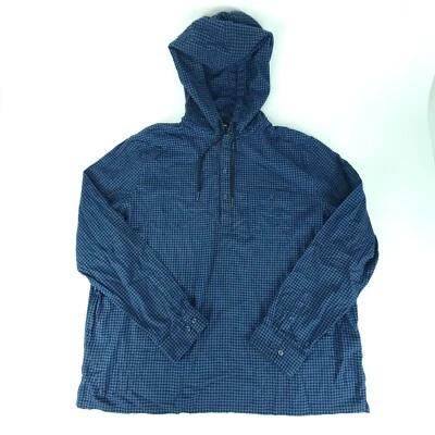 NUEVA Sudadera con Capucha Express Henley Franela PARA HOMBRES XXL/2XL Pata de Gallo Cuadros Azul Nueva con Etiquetas $74 Foto 1 de 4