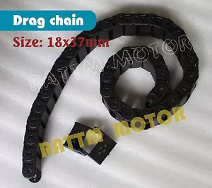 2M 18x37mm Nero Flessibile Plastica Cavi Catena Piste per Router CNC Macchina - Foto 1 di 2
