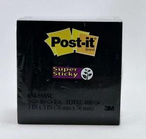 Post-it 654 Sticky/Super Sticky Note, 5 Pad, 3 in x 3 pollici (76 mm x 76 mm) - Foto 1 di 4