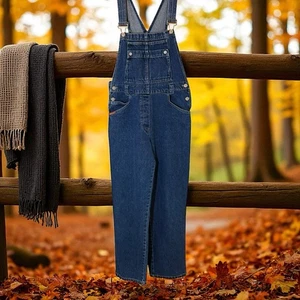 Salopette jeans anni 90 Y2K Squeeze blu denim grunge falegname donna taglia media - Foto 1 di 17
