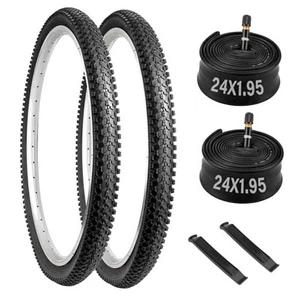 2 Stück 24x1,95 Fahrradreifen und Schlauch, 24 x 1,95 Mountainbike Reifensatz mit - Bild 1 von 8