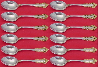 Golden Medici By Gorham Sterling Silver Teaspoon Set of 12 pcs 6" - Image 1 of 4