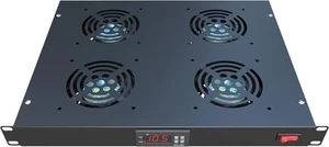 Rack Mount Fan - 4 Fans Server Cooling System - 1U 19" Rackmount Cabinet Panel W - Photo 1/7
