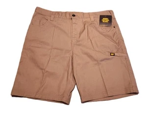 CAT Caterpillar 38 X 9" Shorts Stretch Canvas Utility Work Shorts Khaki 1820034 - Picture 1 of 13