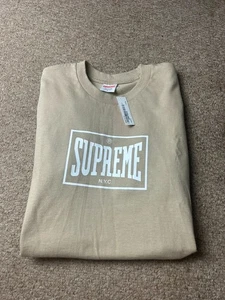 Supreme Warm Up Tee Beige FW23 Size Small Box Logo Print T-Shirt BNWT Top - Bild 1 von 7