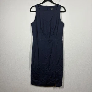 Abito tubino Ann Taylor 8 tubino blu misto cotone scollo quadrato senza maniche - Foto 1 di 9