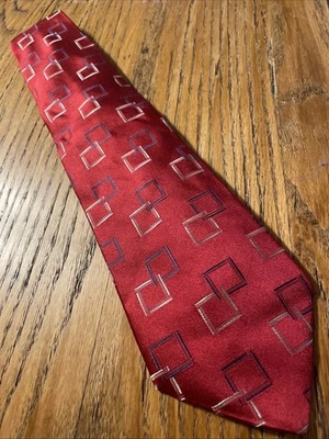 Corbata de caja geométrica de seda Pierre Cardin usada en excelente estado para hombre hecha en EE. UU. Foto 1 de 4