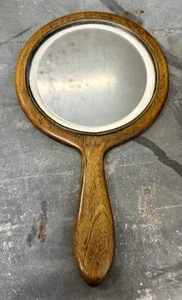 Antique Florence Handheld Wood Mirror Hand Painted Floral Design 10-1/4” X 6” - Picture 1 of 7