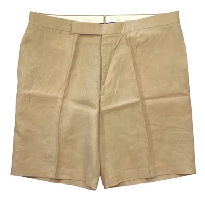 NWT Ralph Lauren Tan Beige Linen Shorts Size US 38 PURPLE LABEL - Made in Italy - Image 1 of 4
