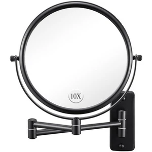 Wall Mounted Makeup Mirror - 1X/10X Magnifying Mirror for Wall 8 Inch Black - Picture 1 of 7