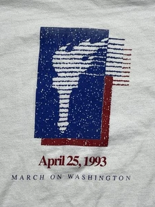 Vtg Single Stitch 1993 March On Washington D.C. T Shirt Sz L Human Rights LGBTQ - Picture 1 of 17