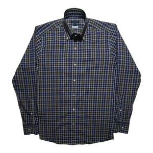 Peter Millar Crown Crafted Winter Soft Twill Shirt Mens S Blue Plaid Button Down - Picture 1 of 3