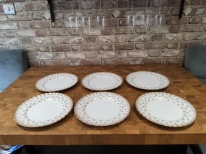 Spode Fleur de Lys Gold Set Of Dinner Plates X 6 10.75" Diameter - Picture 1 of 7