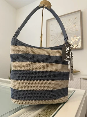 Bolso Hobo The SAK Sequoia Bolso Crocket de Mano a Rayas Nuevo con Etiquetas $169 Foto 1 de 4