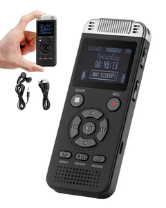 VEVOR Grabadora de Voz Digital 128 GB con Reproducción, Contraseña USB, 40 Horas - Zdjęcie 1 z 12